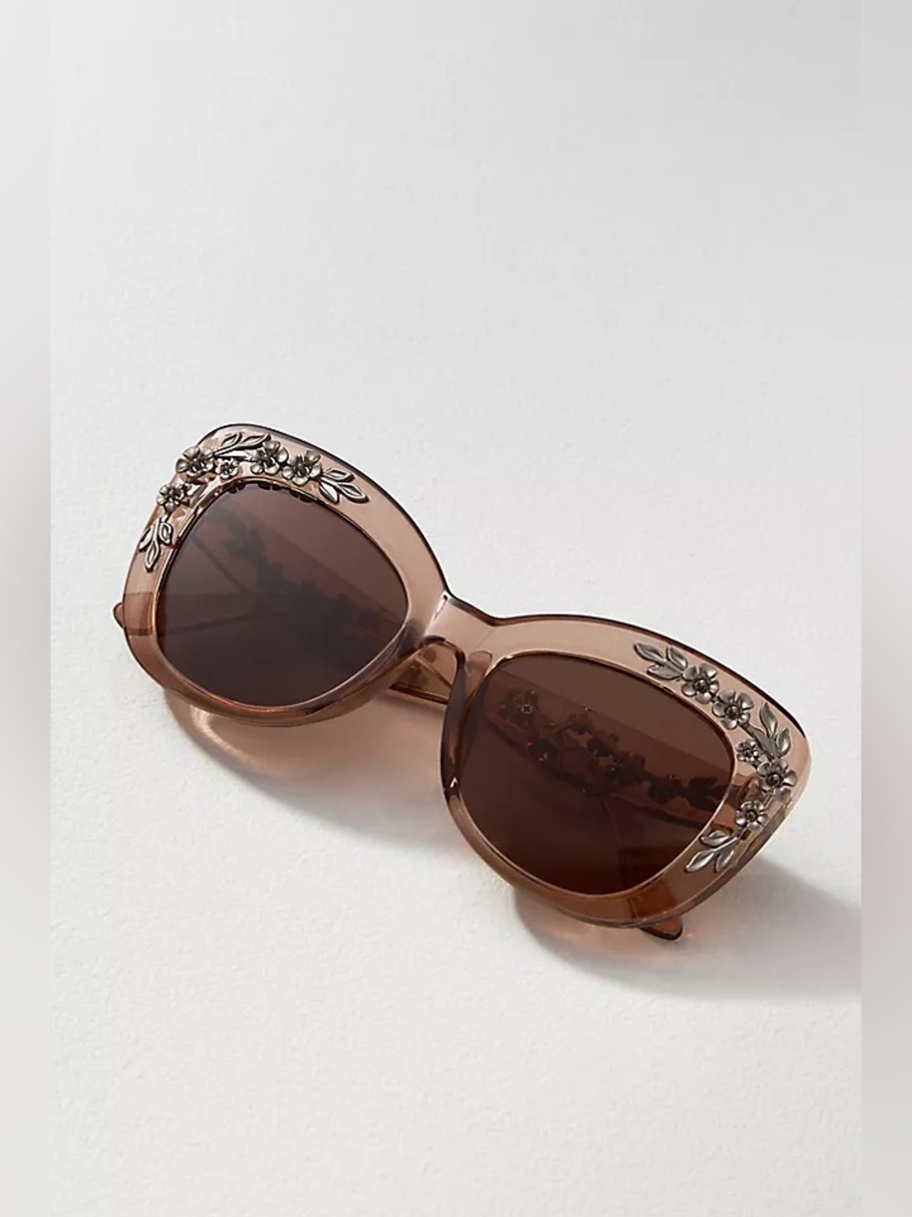 Floral-Trimmed Cat-Eye Sunglasses by Anthropologie.